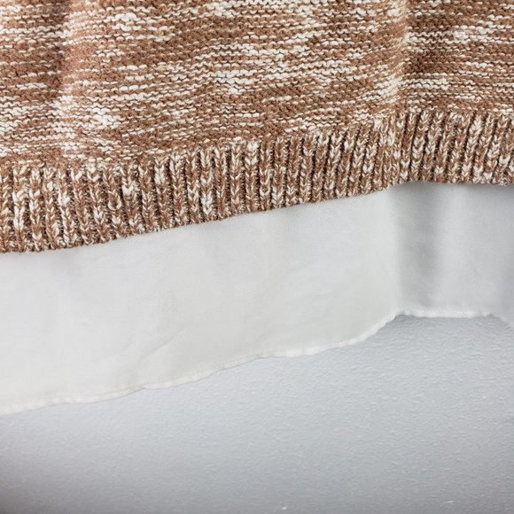 Torrid Women's Size 3 Cold Shoulder Marled Pullover Sweater Sand Brown Layered - Picture 4 of 11